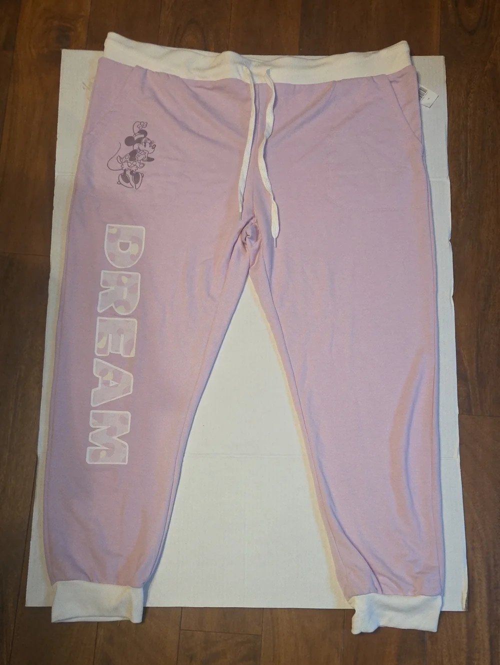 NWT Disney Parks  Minnie Mouse Lavender/Pink Leopard Pullover/Sweats Set 1X